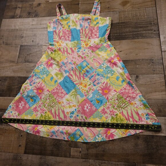 Yves Cossette Depeche Mode Patchwork Sundress Women’s Size 12 Petite Floral - Picture 7 of 11